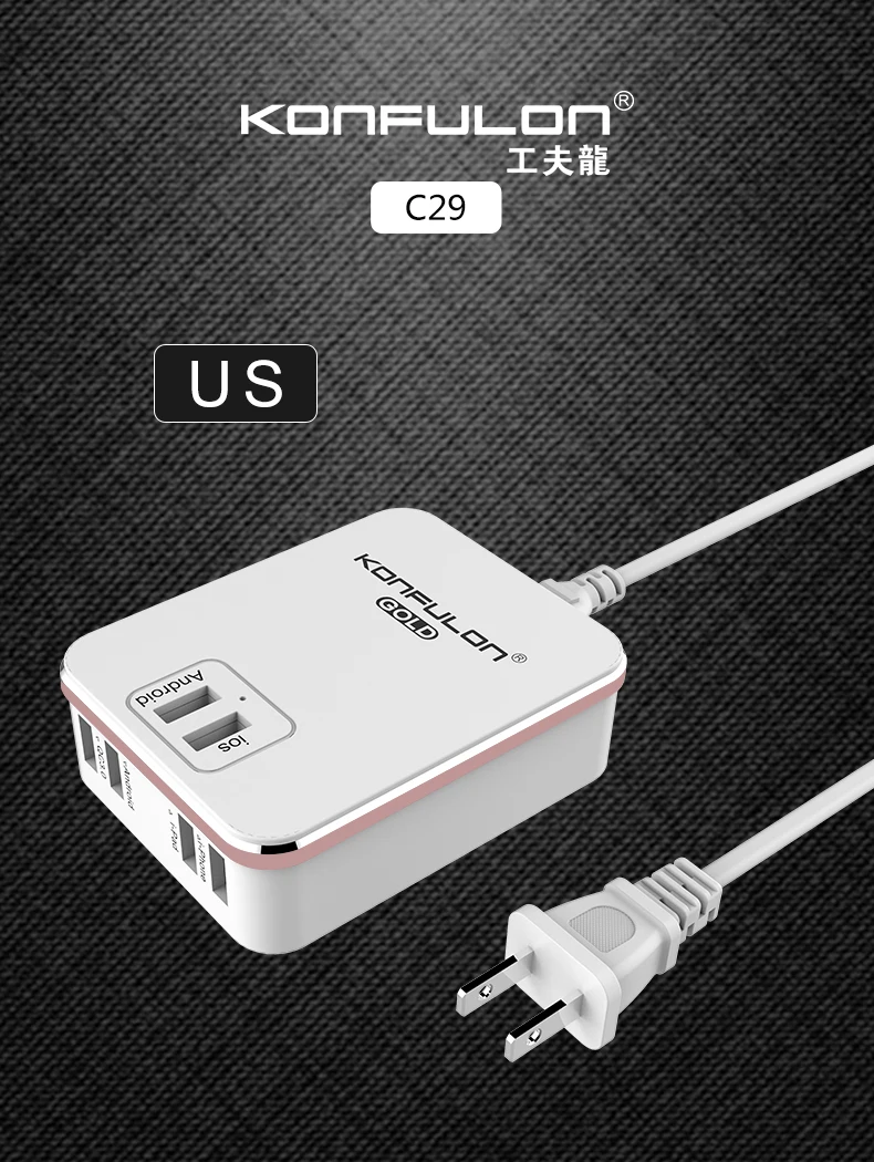 6USB мобильное зарядное устройство быстрое зарядное устройство QC3.0 EU US UK зарядное устройство для мобильного телефона адаптер для samsung iPhone Ipad Xiaomi C29