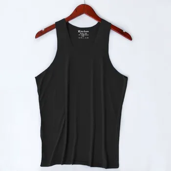 

Sexy V Neck Sleeveless Vests Ice Silk Men Solid Tank Tops Man Sexy No Trace Youth Elastic Fitness Casual Bodybuilding Suits