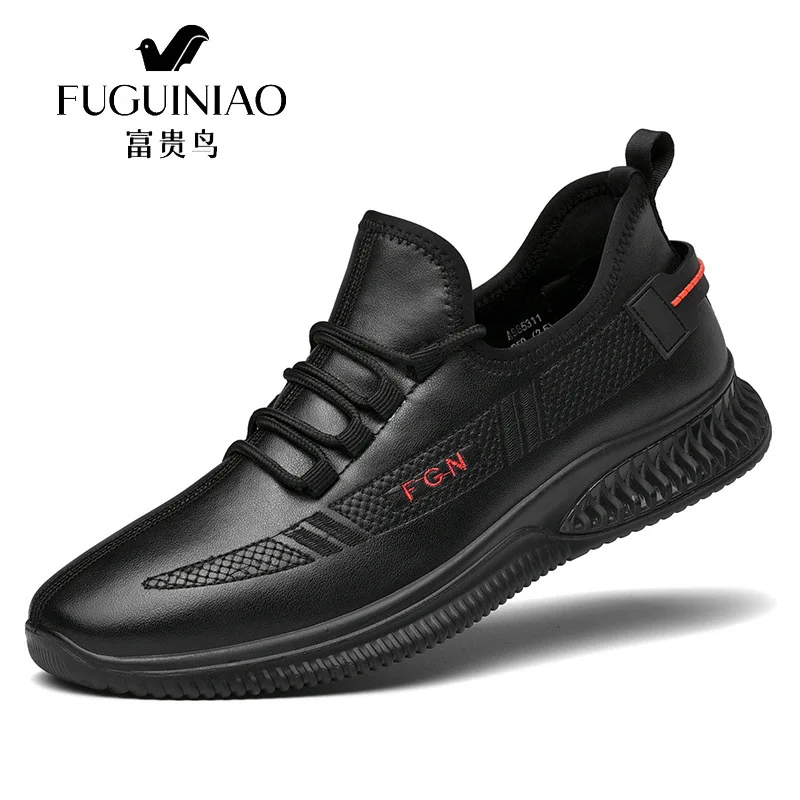 

FGN Men's Trendy Shoes 2020 Spring New Style Genuine Leather Versatile Leather Shoes Men's Low Top Sports Footwear Korean-style
