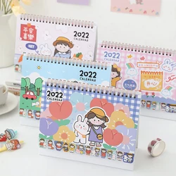 Calendrier de bureau Kawaii pour fille, joli grand carnet de notes, calendrier, cœur, calendrier, 2022 