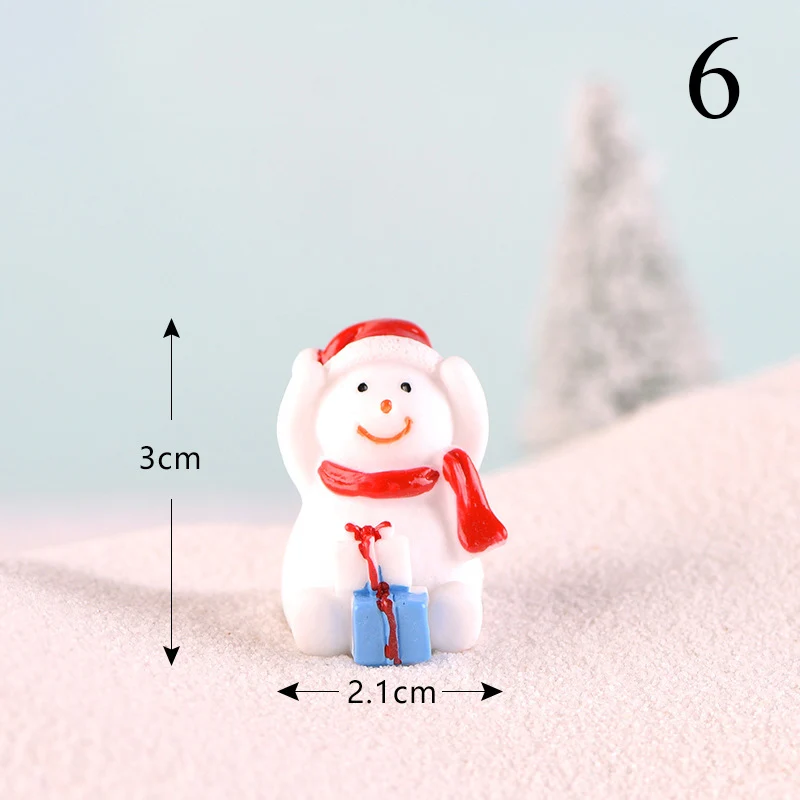 Милый снеговик мини-фигурка рождественские маленькие украшения Kawaii Санта Клаус Лось Рождественская елка миниатюры ремесла для декора рабочего стола - Цвет: 6