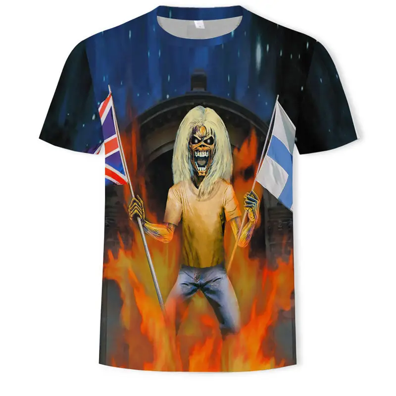 

Stylish 3D Printed Men's T-shirt Male Summer Casual Workout Short sleeve Cotton Tops the Skull Printed Halloween Top streetwear