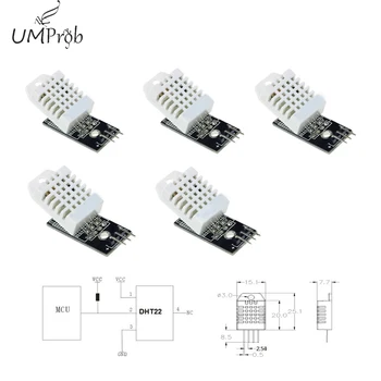 

2020！5pcs/lot DHT22 AM2302 Digital Temperature Humidity Sensor Module Replace SHT11 SHT15 With Dupont Cables for arduino DIY Kit