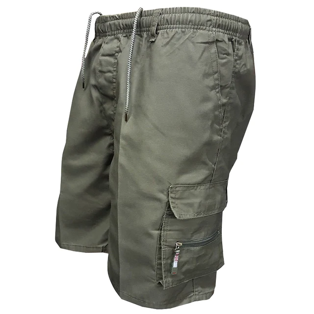 2022 Summer Men's Cargo Shorts Bermuda Cotton High Quality Hot Sale Army Military Multi-pocket Casual Male's Outdoor Short Pants Army Green