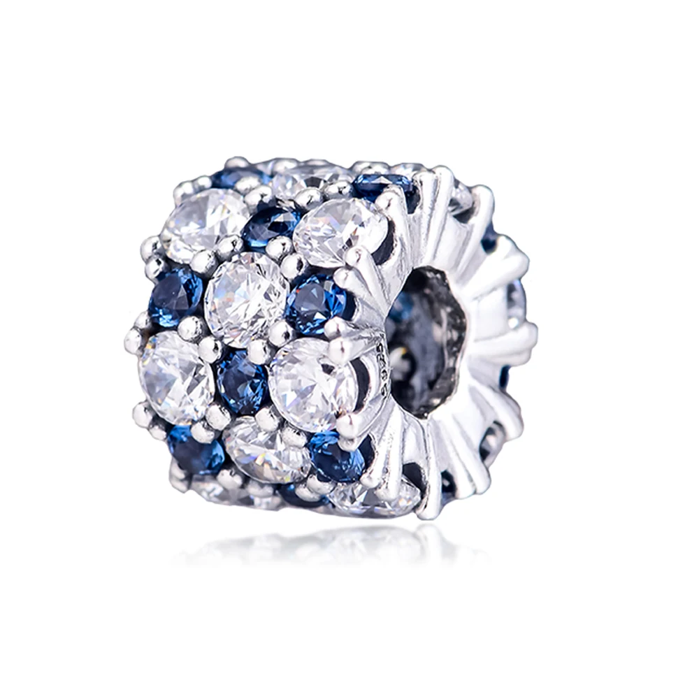 QANDOCCI 925 пробы Серебряные Оригинальные сверкающие браслеты Pandora, бусины для изготовления ювелирных изделий