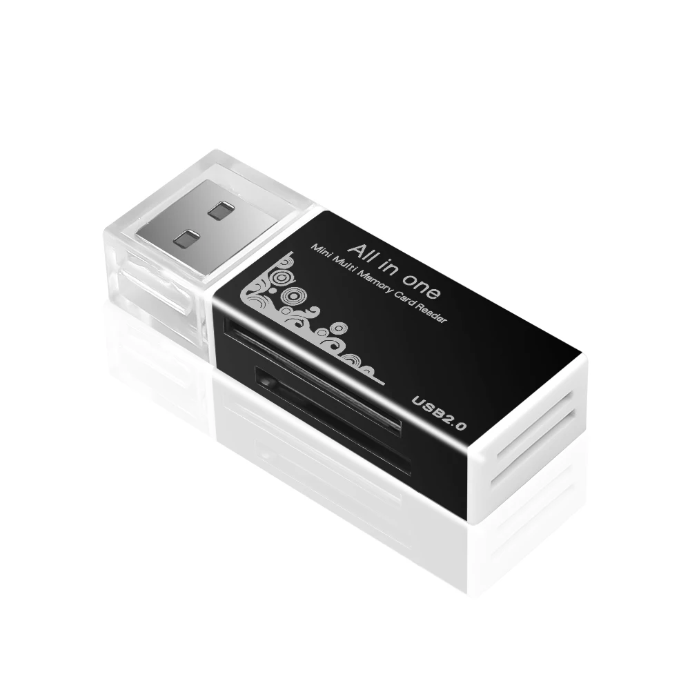 Kebidu все в 1 считыватель карт памяти USB 2,0 Multi SD/SDHC MMC/RS MMC TF/MicroSD MS/ms PRO/MS Duo M2 кардридер оптом TF - Цвет: Black