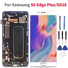 ЖК-дисплей для samsung Galaxy S6 Edge Plus ЖК-дисплей с сенсорным экраном для samsung G928 без burnshadow без битых пикселей