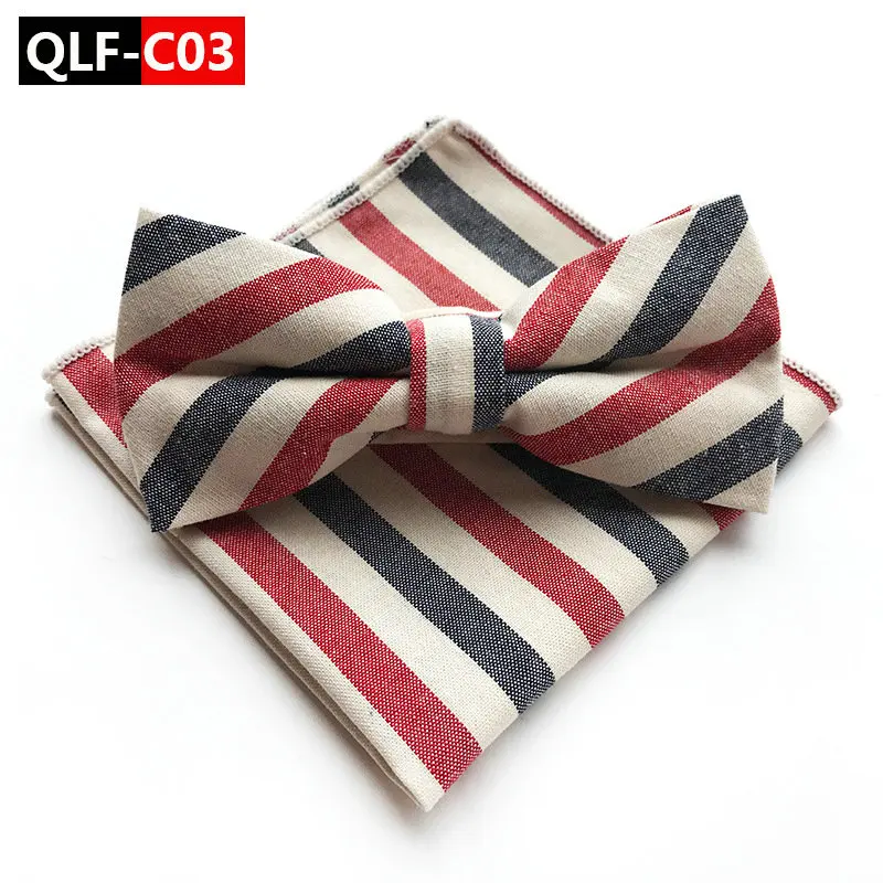 Ties Set Мужской Жаккардовый Полосатый Цветочный хлопковый галстук-бабочка винтажный Свадебный галстук-бабочка Карманный платок носовой платок - Цвет: Ties Set