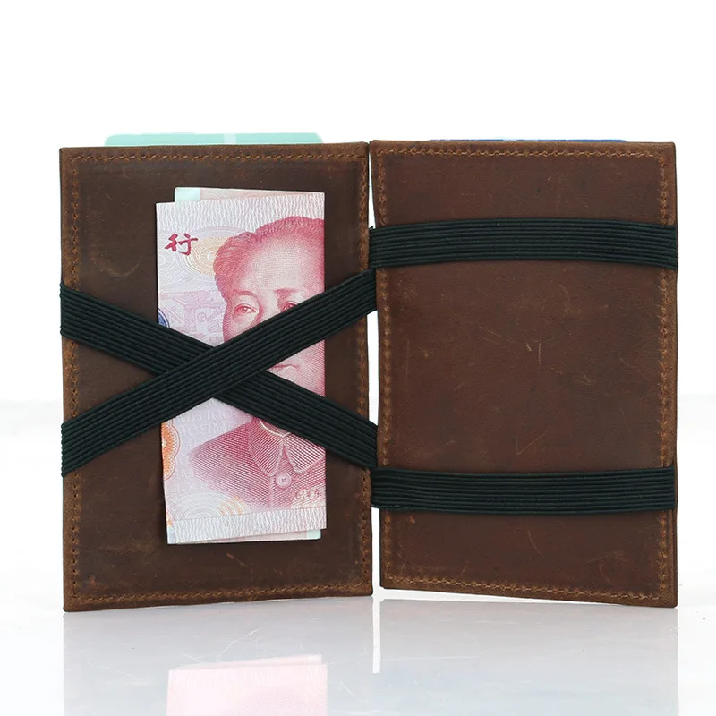 

2018 new crazy horse skin foreign trade retro men magic wallet wallet