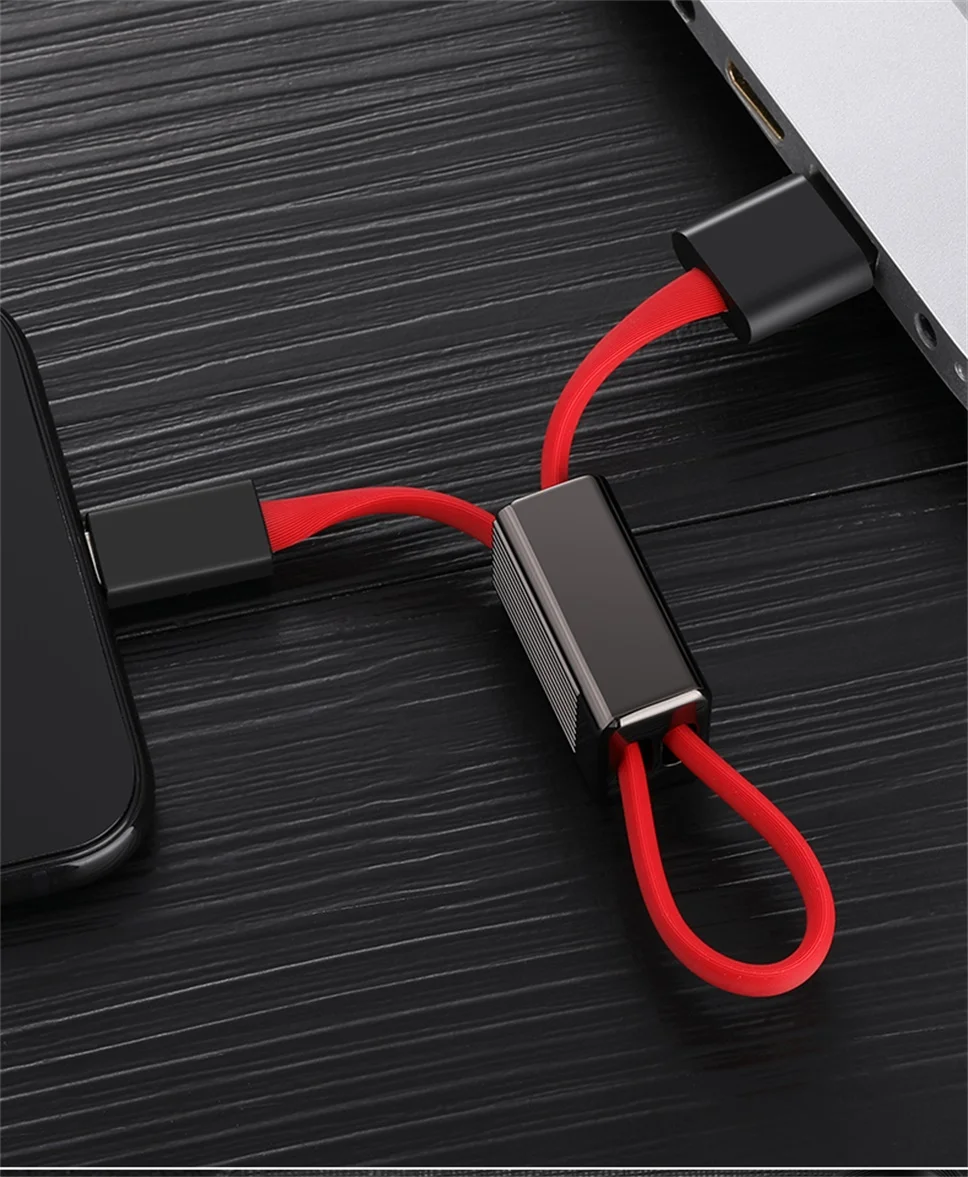 Портативный 3 в 1 USB 2A кабель для передачи данных Micro usb type C для iPhone освещение зарядное устройство мини брелок для зарядки синхронизации данных шнур для samsung