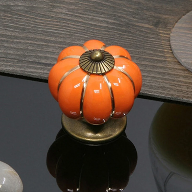 Современные тыквенные керамические ручки 40 мм, выдвижные ящики для шкафа, ручки для кухонного шкафа, фурнитура для мебели