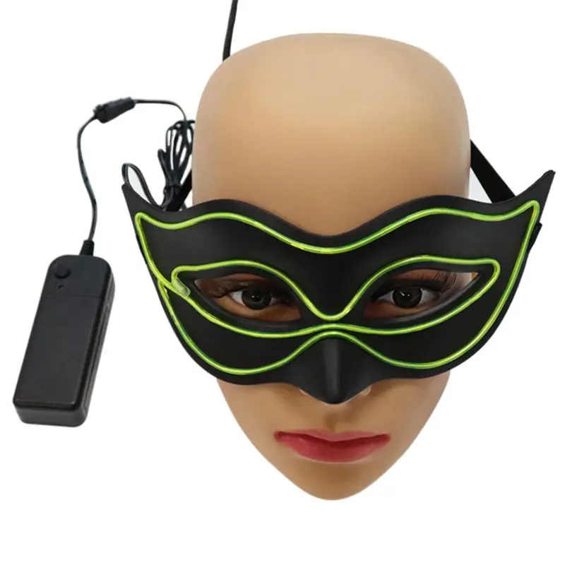 Halloween Luminous Mask Light Up Party Half Face Masks The Purge Election Princess Cosplay Party LED Plastic Props Glow In Dark