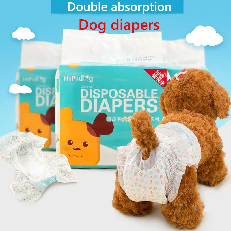 

2020 new 10PCS/Bag Super Absorption Physiological Pants Dog Diapers for Dogs Pet Female Dog Disposable Leakproof Nappies Puppy