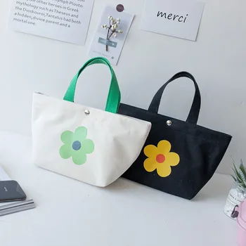 

Canvas bag female Korean version ins fashion cute Japanese student portable lunch box bag small cloth bag handbags
