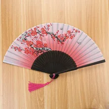 Летние винтажные бамбуковые складные ручные веер в виде цветка китайские танцевальные карманные подарки свадебные красочные дропшиппинг