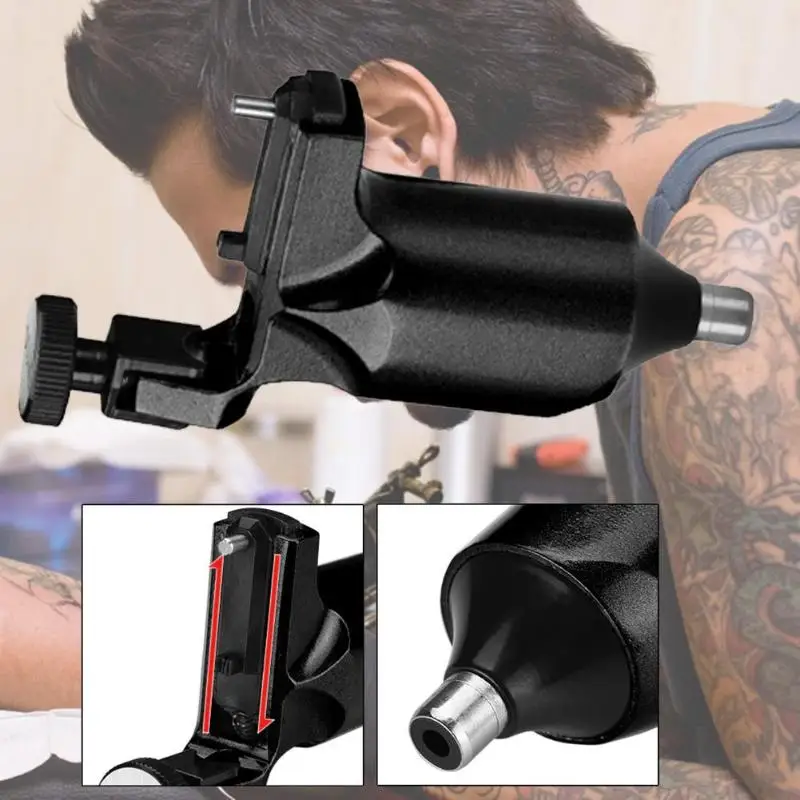

Pro Complete Tattoo Machine Kit Black Pigment Sets Power Tattoo Beginner Grips Zinc Alloy Machine Strong and Heavy
