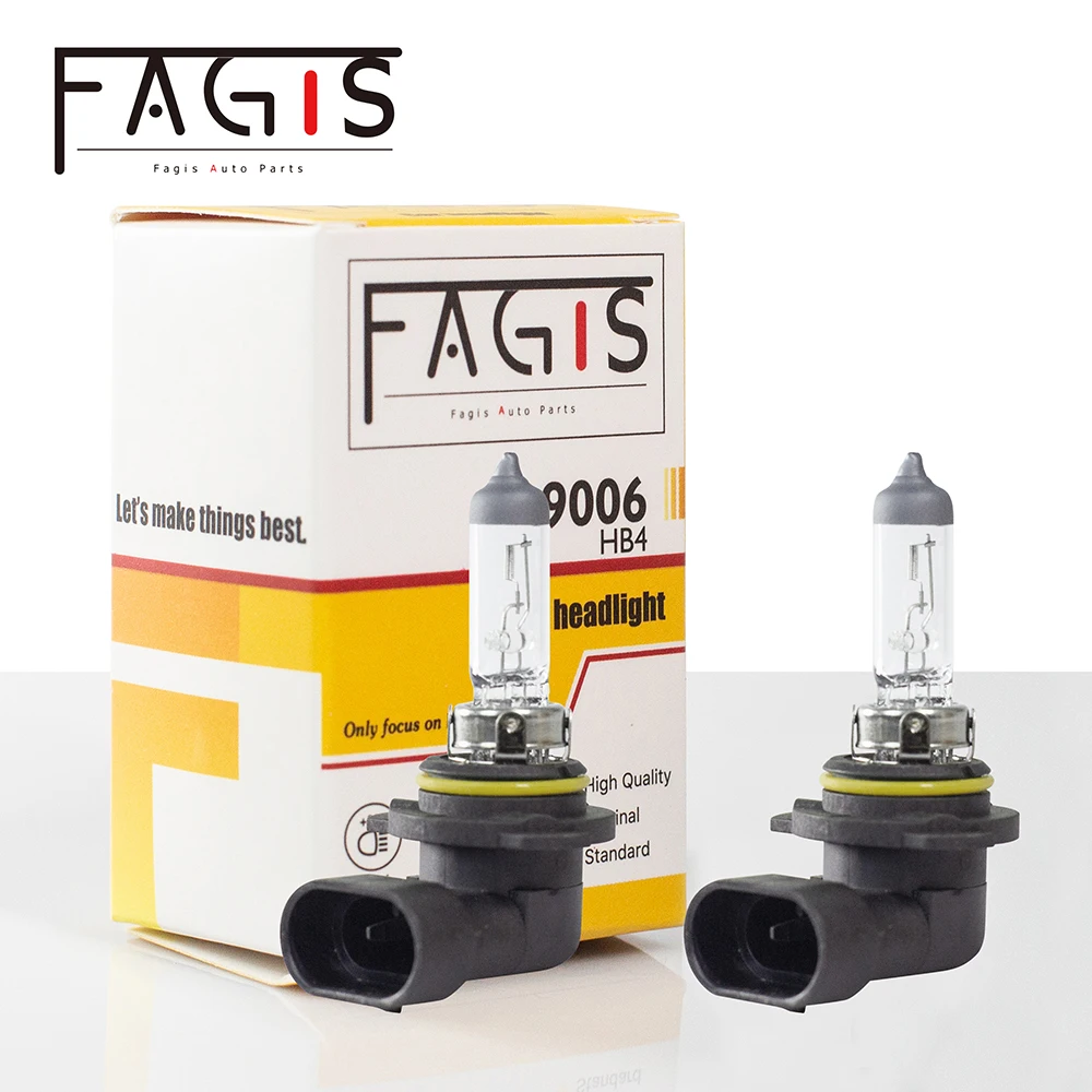 Fagis 2 шт. лучшая 9006 HB4 белая галогенная лампа высокой мощности 55 Вт 12 в