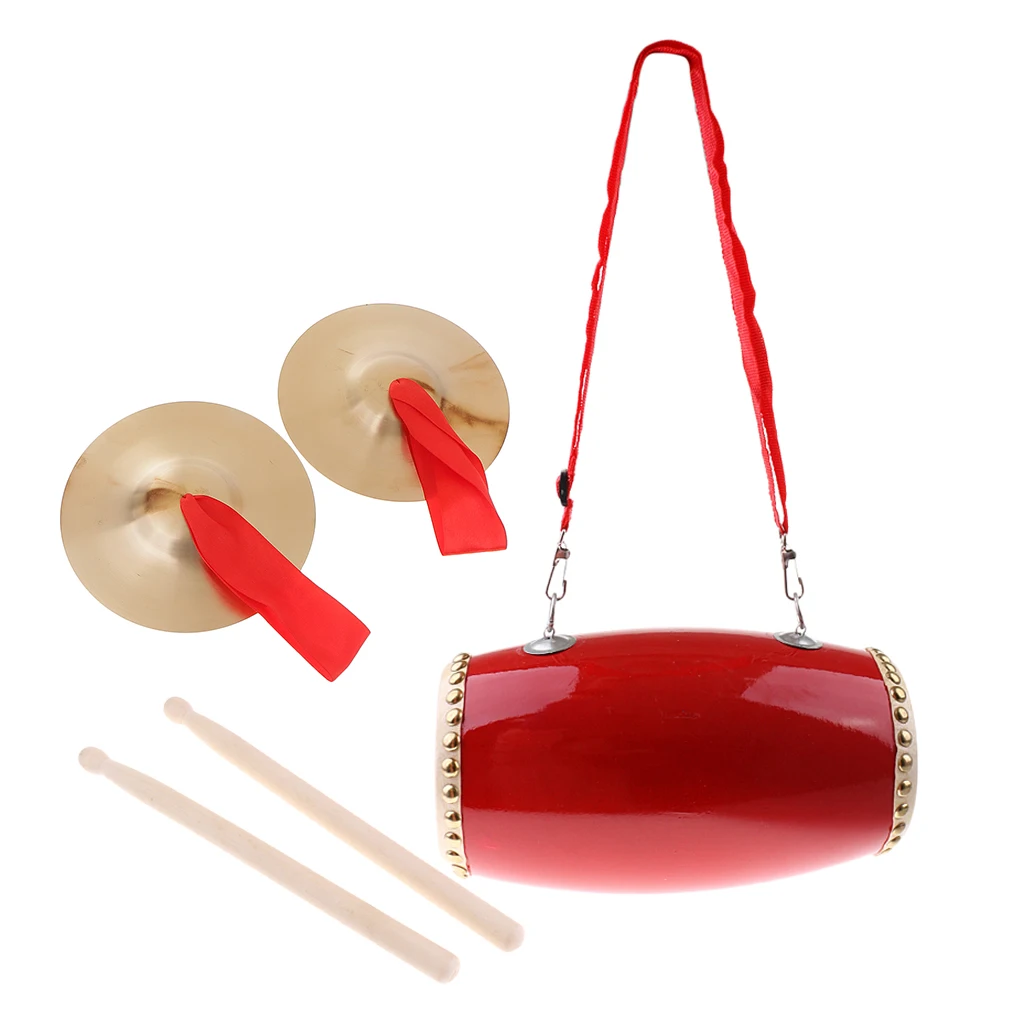 Durable Cymbal Traditional Chinese Gong with Waist Drum Kids Musical Toys