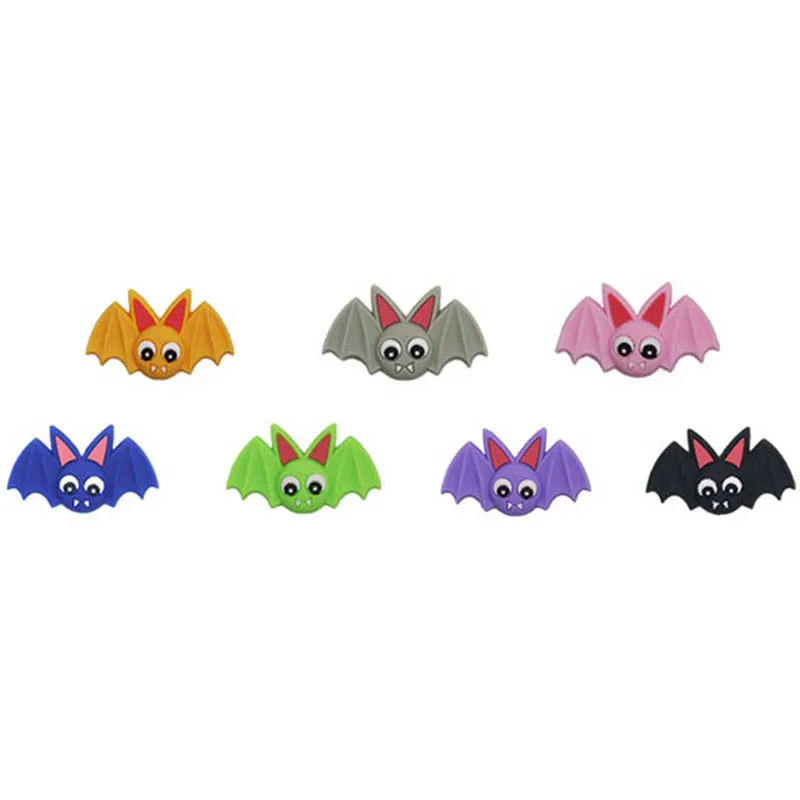 Bat Mix Color Чип и Дейл 20 шт Силиконовые Бусины-прорезыватели, халлоун, летучая мышь, эльф, Мультяшные бусины, сделай сам, пустышка, цепочка, ожерелья, жевание, для прорезывания зубов, игрушки - Цвет: Bat Mix Color