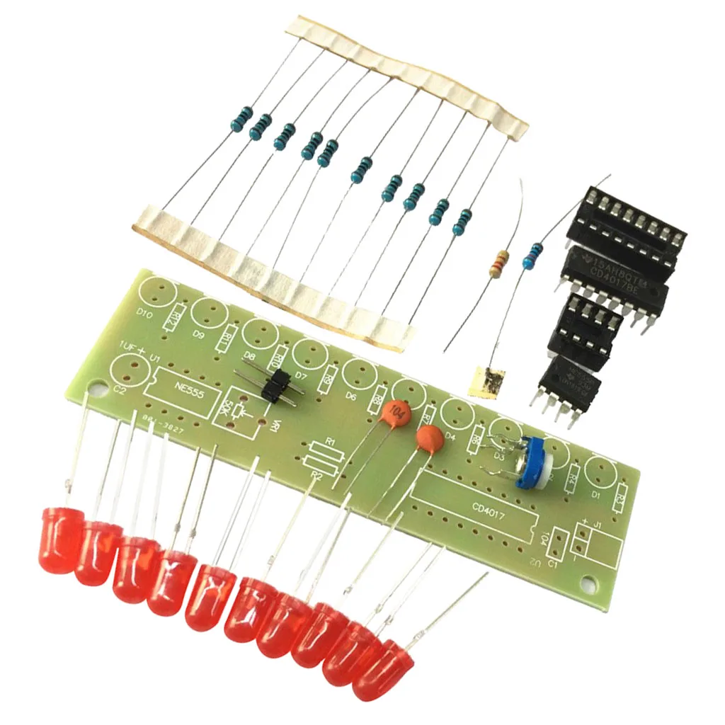 NE555 + CD4017 Light Water Electronic suite DIY Kits for Arduino Raspberry pi