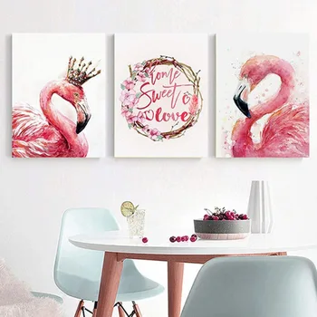 

Watercolor Swan Canvas Painting Children Bedroom Decoretion