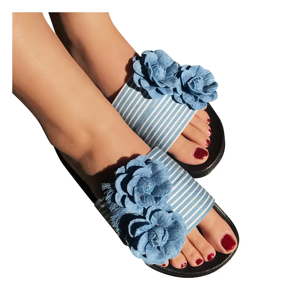 FUN.S Summer High Wedges Slippers Womens Elegant Indoor Outdoor Flat Slipper Summer Slipper Beach Shoes