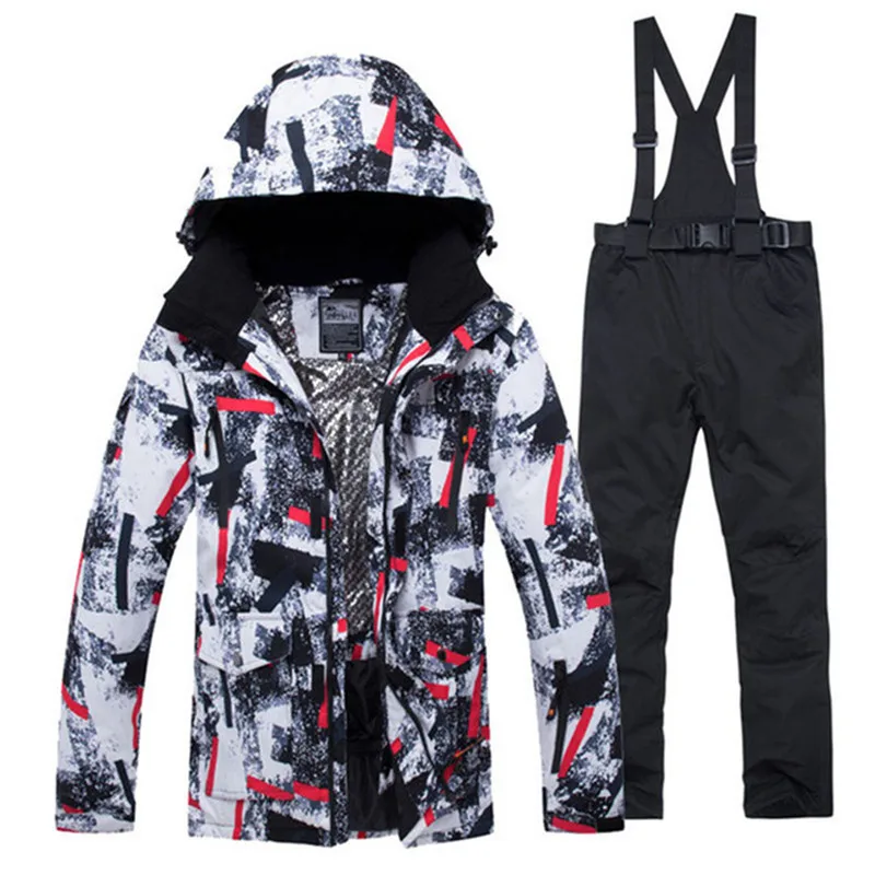 Уличные спортивные мужские лыжные костюмы, мужские водонепроницаемые теплые мужские зимние куртки и штаны, комплект зимней одежды для катания на лыжах и сноуборде - Цвет: A8