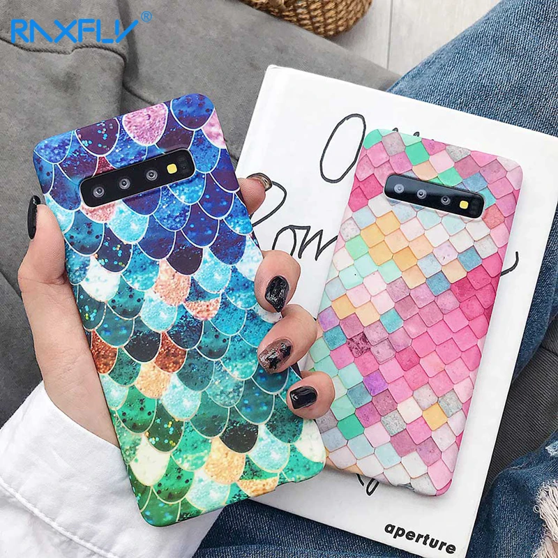 Разноцветный светящийся чехол RAXFLY для samsung Note 8 9 10 Plus супер тонкий жесткий S8 S9 S10 S10E