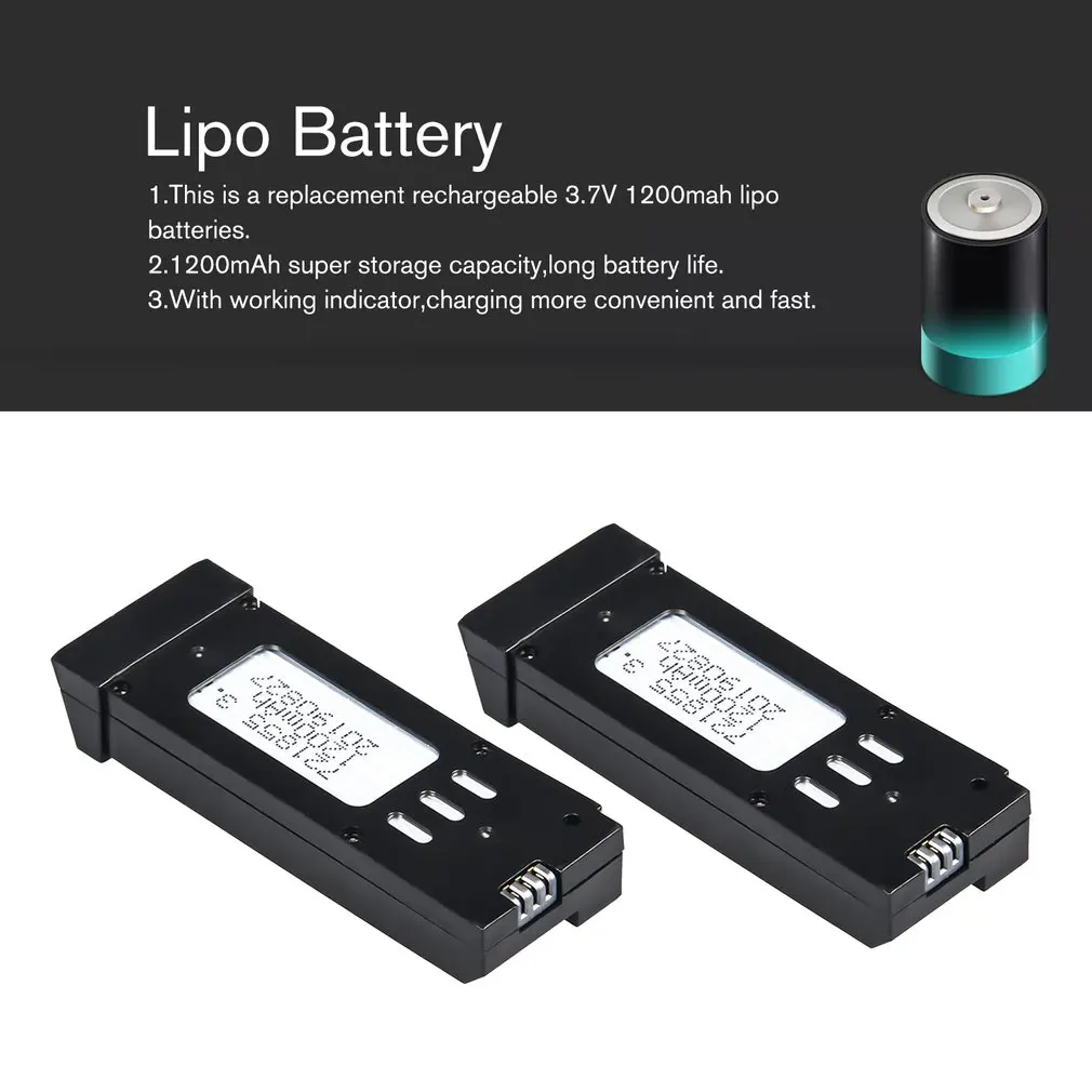 2 шт/1 шт 3,7 V 1200mAh Lipo батарея для E58 JY019 RC Дрон вертолет запасные части заменить перезаряжаемые батареи черный
