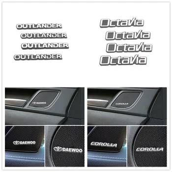 

4pcs speaker aluminum 3D sticker sound letter stickers Decoration Accessories For daewoo ford Tesla nissan honda Peugeot