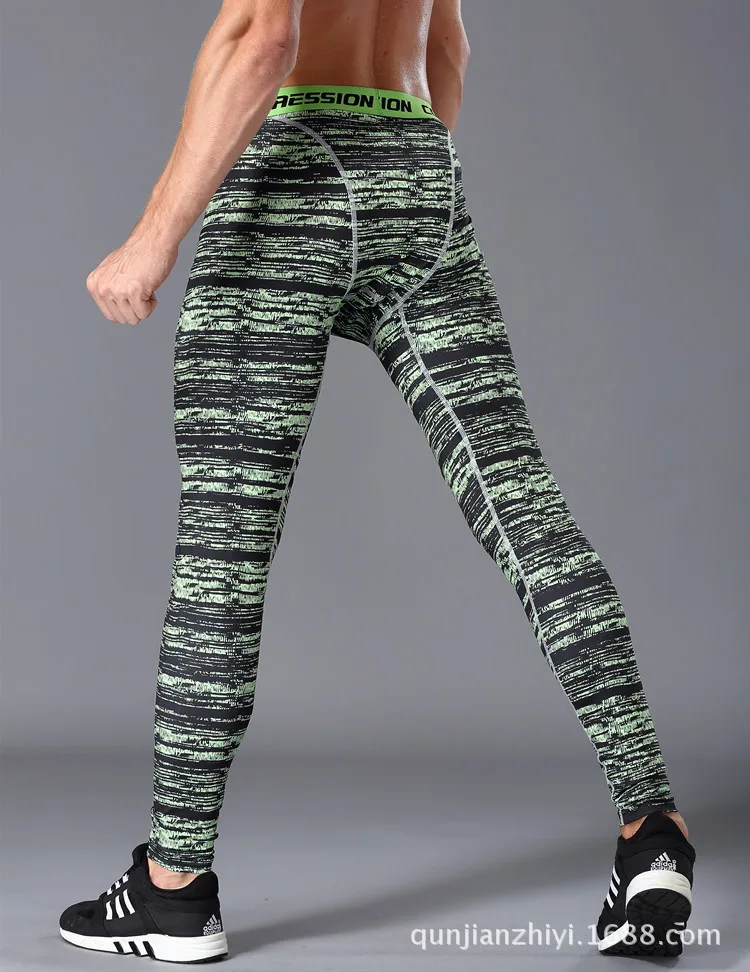 

Men Camouflage Leggings Summer Elasticity Quick-Dry Athletic Pants Running Riding Basketball Exercise Fitness Pants