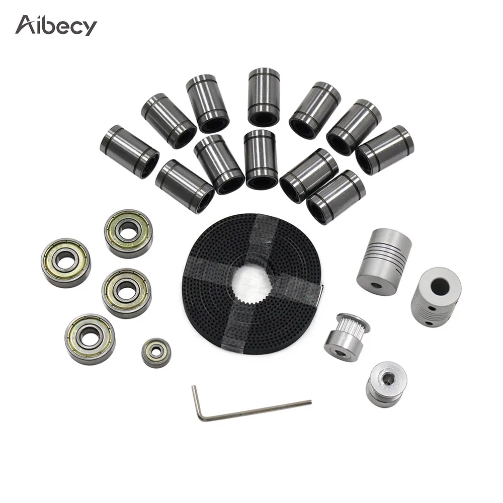 Aibecy 3d принтер части линейного движения комплект LM8UU 608ZZ 624ZZ подшипники муфта вал 20 зубов шкив колеса 2 м GT2 ремни