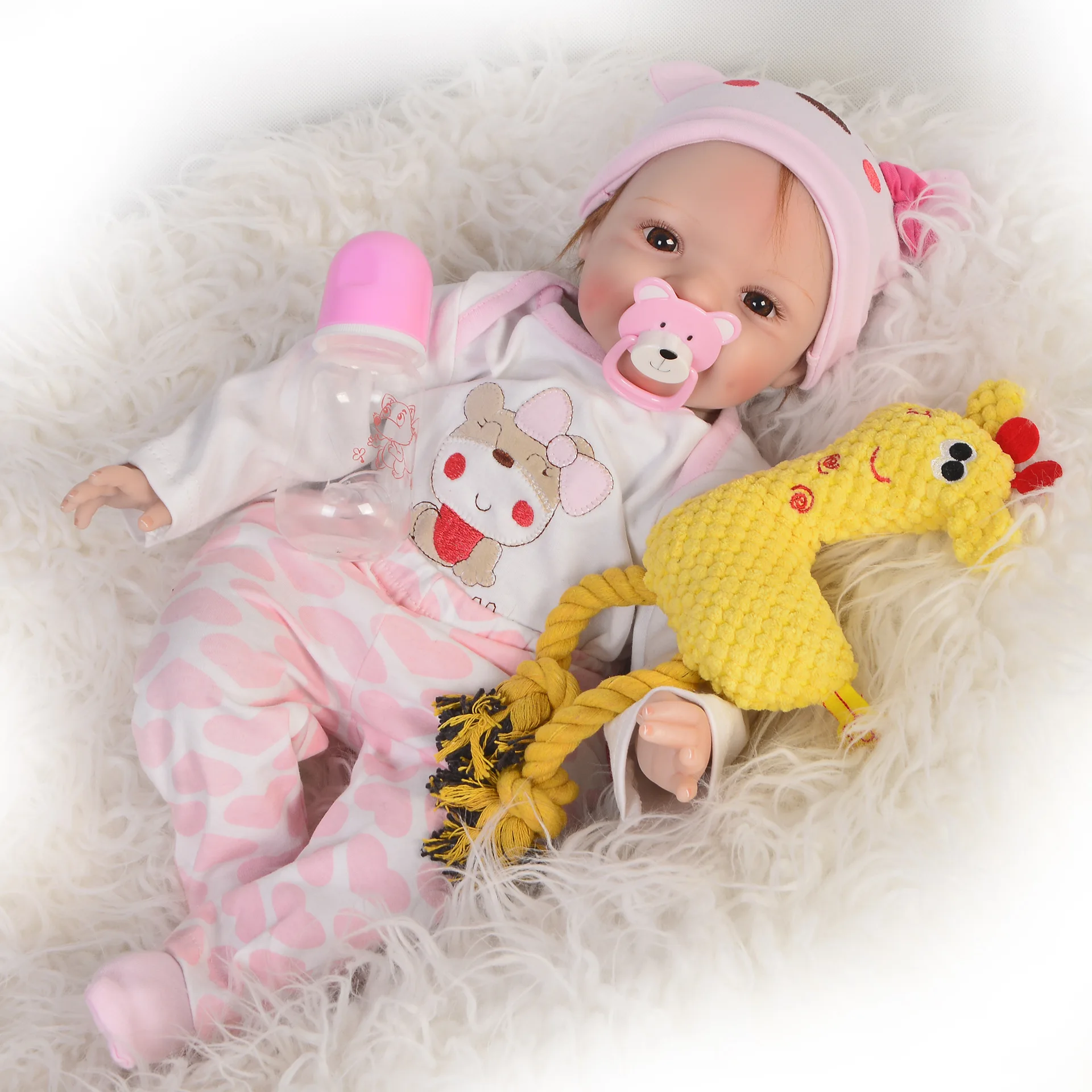  New Style 22-Inch Reborn Baby Doll Cloth Body Model Infant Can Be Mixed Batch