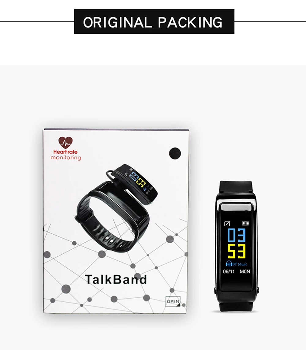 Y3 Plus Band Smart Watch Wireless Bluetooth Earphone Health Tracker Pedometer Fitness Bracelet Wristband Headset For Android iOS