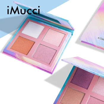

iMucci Women Changeable Nude Eye Shadow Beauty Palette Makeup Kit 4 Colors Matte Shimmer Glitter Eyeshadow Powder Waterproof