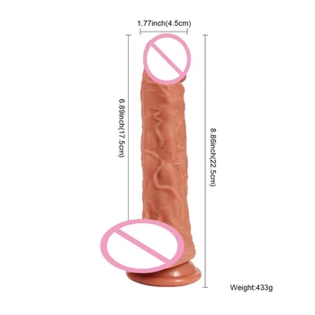 MLSice 22.5CM Long Soft Big Realistic Silicone Health Dildo Artifical Men Glans and Balls Super Real Feel Penis Dick for Women 2