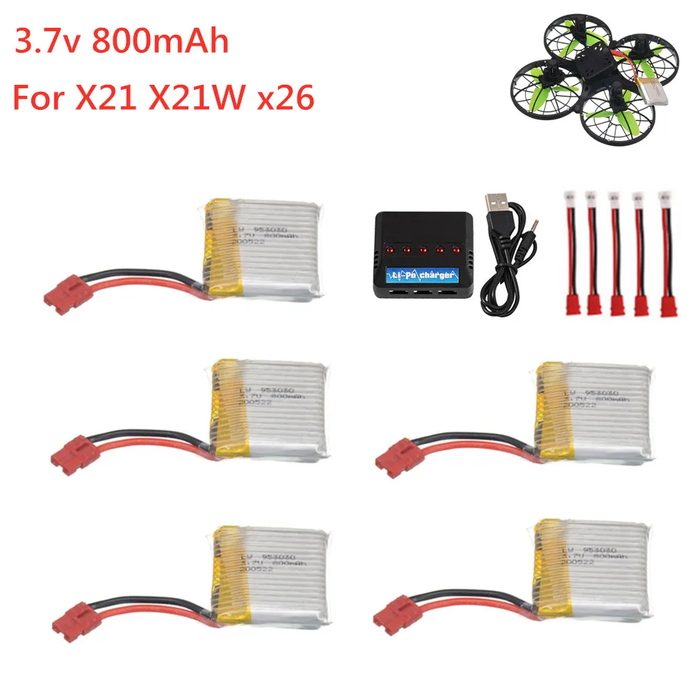 Аккумулятор lipo 3 7 в 800 мАч + Chager для SYMA X21 X21W X26 запасные части квадрокоптера