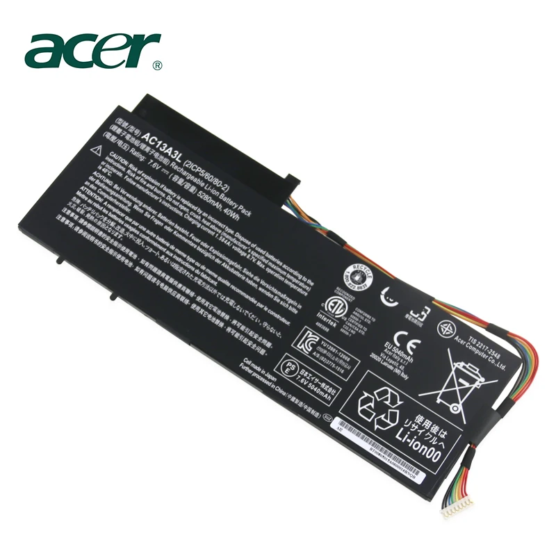 Аккумулятор для ноутбука acer Aspire P3-131 P3-171 X313 X313-E X313-M P3-171 11," ULTRABOOK 7,6 В 40wh 5280 мА/ч, AC13A3L
