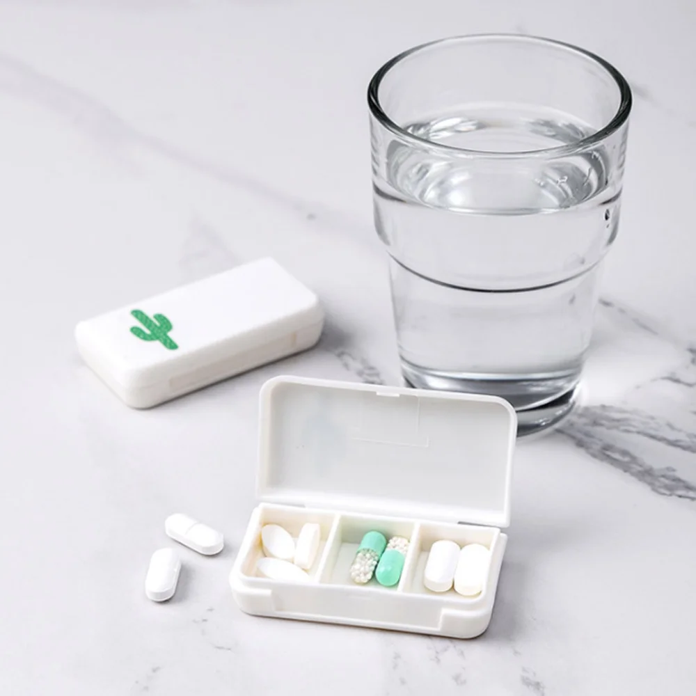 

1 PC Mini Pill Box Three Grid Tablets Box Vitamin Storage Boxes Medicine Storage Holder Organizer Medical Kit Health Care Tool
