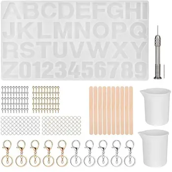 

English Letters Silicone Casting Mold Alphabet Jewelry Resin Casting Mold Personalized Keychain Jewelry Pendant Tools