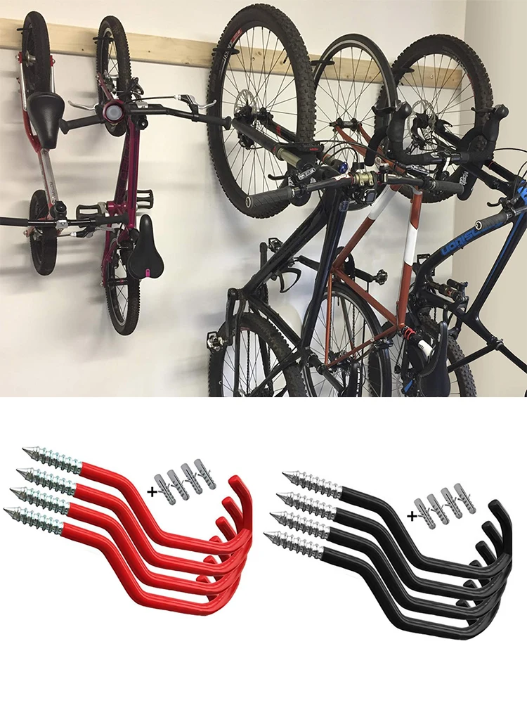 8/4PCS Bicycle Wall Brackets 15 Kg Load Large Road MTB Bike Storage Hooks Metal Bicycle Hanger
