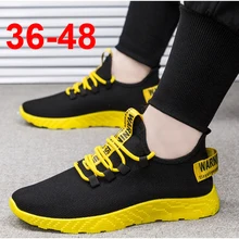 Bomlight/; сетчатые кроссовки; мужская повседневная обувь; мужская обувь на шнуровке; мужские легкие кроссовки; цвет желтый, черный, красный; Tenis Masculino Adulto