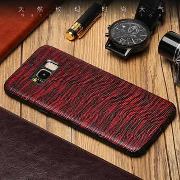 

Luxury Genuine Leather Phone case For Samsung S8 S9 Plus Lizard texture all-inclusive cases For A3 A5 A7 J3 J5 J7 Note 8