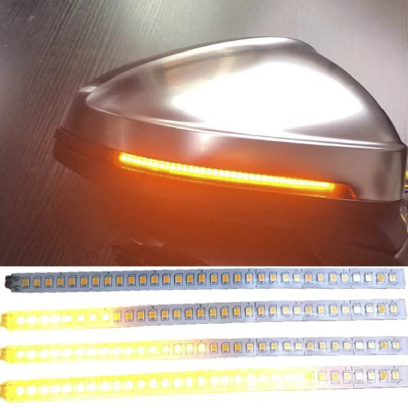 1pc 15cm Car Rear Mirrors Flexible Flowing Turn Signal Light Strip Amber 12V Rear View Dynamic Turn Signal Car Led Strip Light