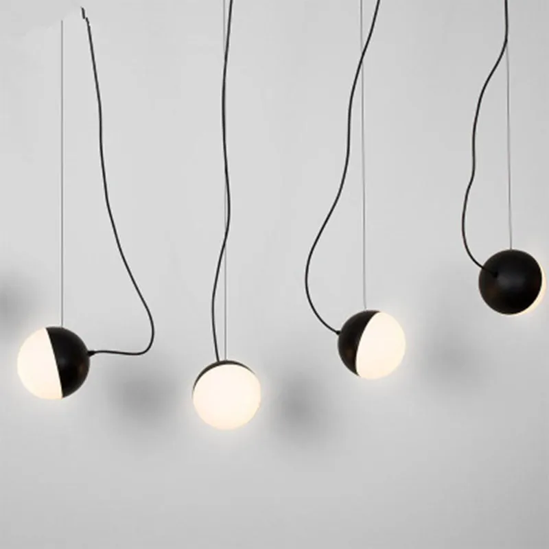 

Modern Simple Pendant Light Creative Glass Shade Hanging Lamp for Cafe Shop Bedside Restaurant E12/E14