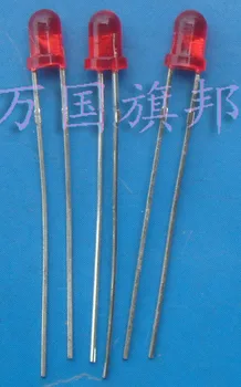 

Free Delivery. LED light-emitting diodes, 3 mm red hair red Red light foot long 36 yuan 1000 only