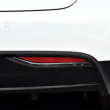 

2pc Carbon Fiber car stickers and decals Car Rear Tail Fog Light Lamp Trim Cover For Tesla Model X 2014 2015 2016 2017 2018 2019
