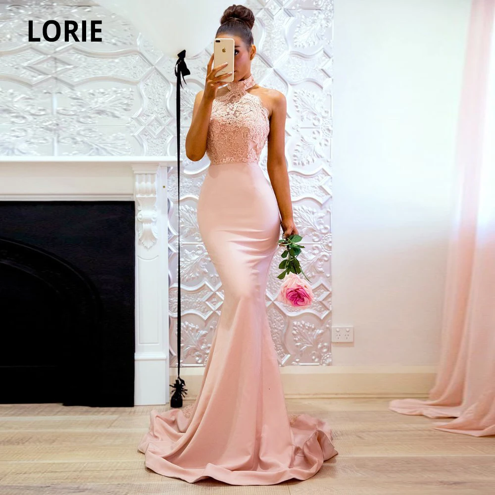 satin blush gown