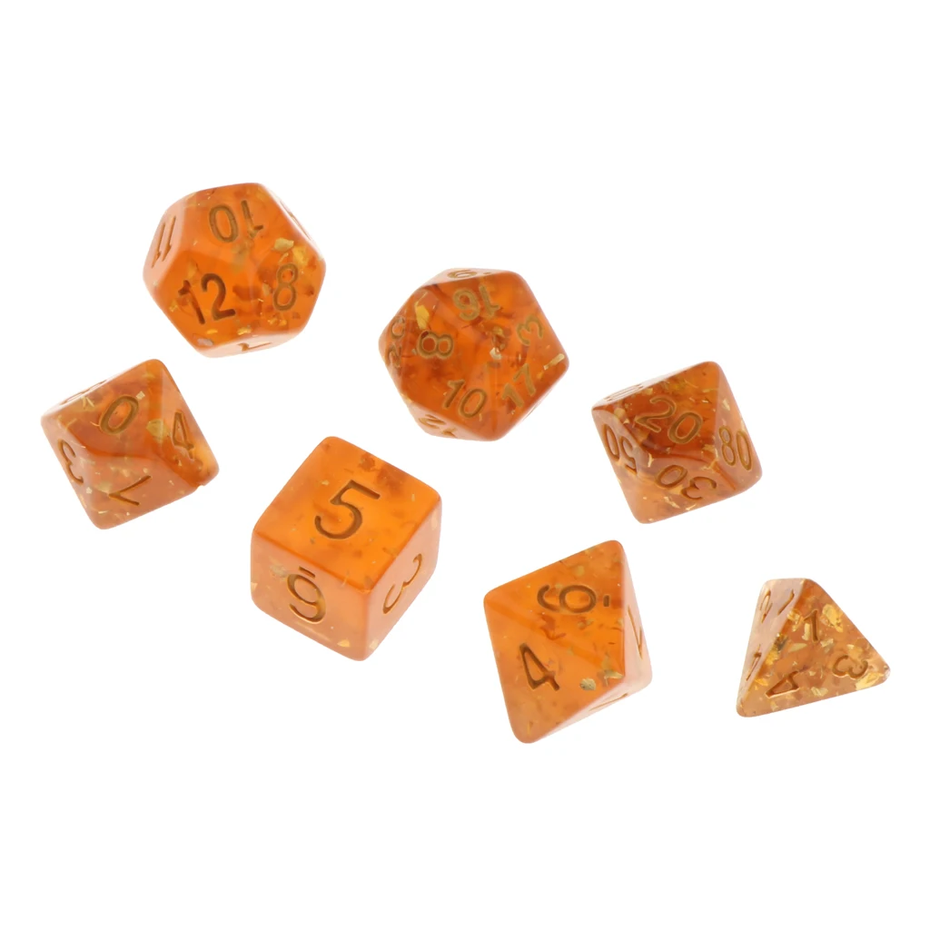 Pack of 7 Polyhedral Dices Table Board Games Party KTV for Dungeon and Dragons Polyhedral Dice Games DND Dice Set Kids Math Toys