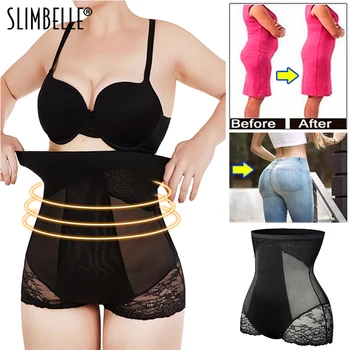 

Black Slimming Waist Trainer Butt Lifter Pants Women Lace Seamless Underwear Body Shaper Tummy Control Panties Briefs